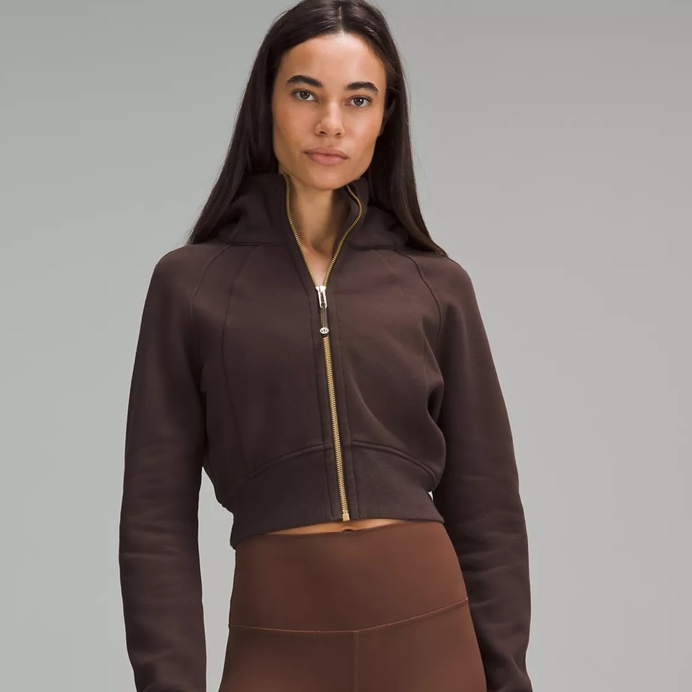 Lululemon Scuba Full-zip Cropped Hoodie *Espresso